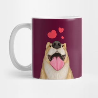 Corgi love - goofy dog portrait illustrated Mug